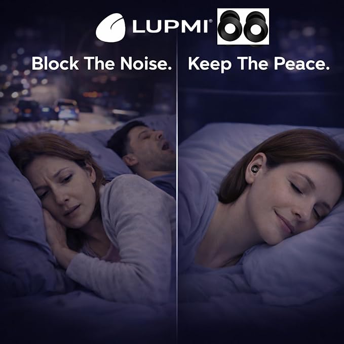 Earplugs for Sleeping, Noise Cancelling Ear Plugs for Snoring & Side Sleepers, Reusable Silicone Sleep Earplugs (23dB Noise Reduction) with 4 Sizes for Custom Fit