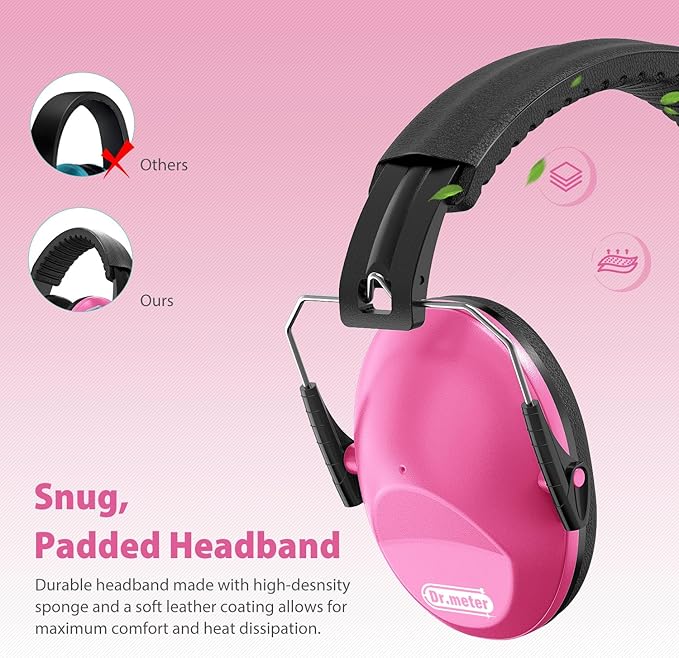 Ear Muffs for Noise Reduction: SNR27.4 Noise Cancelling Headphones for Autism with Adjustable Headband - Kids Ear Protection for Monster Truck, Airplane, Fireworks, Concerts and Kids Autism