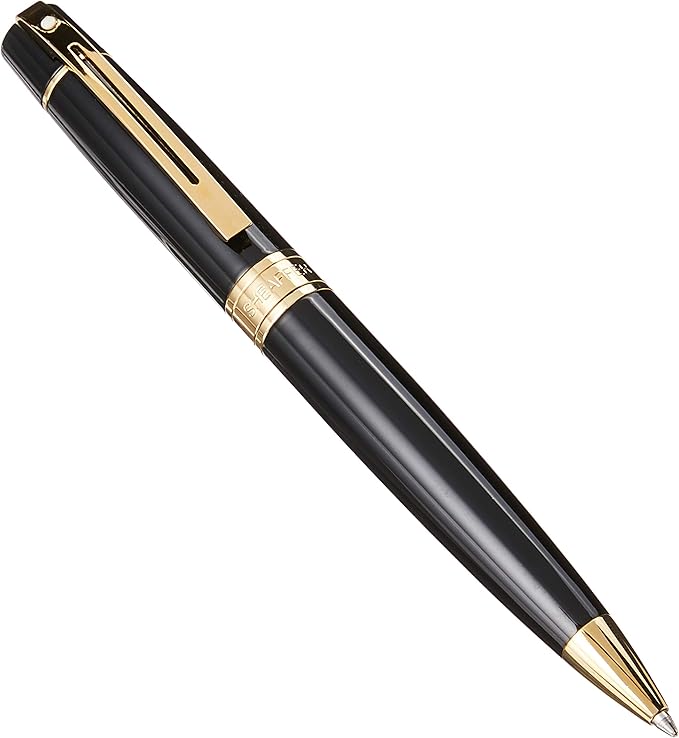 Sheaffer 300 Glossy Black Ballpoint Pen with Gold Tone Trim