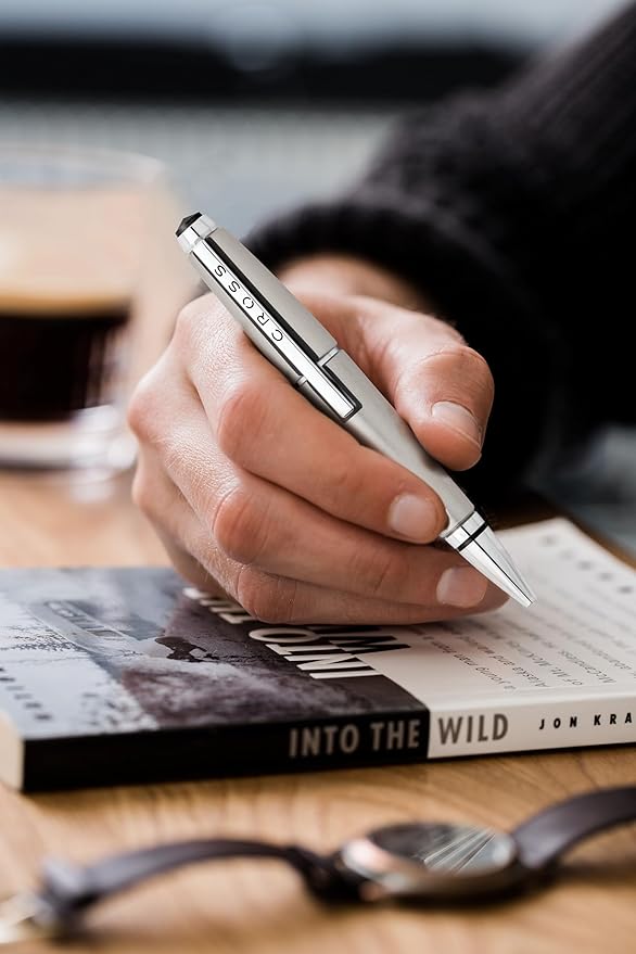 Cross Edge Matte Green Lacquer Gel Rollerball Pen, Black Ink - Elegant Accessory for Effortless Writing - Capless Slide-Open & Snap-Shut Design - Ergonomic Shape - Comfortable Grip - Ideal Gift