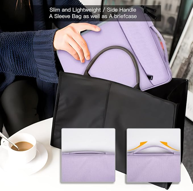 13 Inch Laptop Sleeve Case for 13-inch New MacBook Air M5 A3449 M4 A3240 2025 2026,13 13.6 Inch MacBook Air 13 M3/M2/M1 2020-2024, Computer Carrying Bag with Handle, Purple