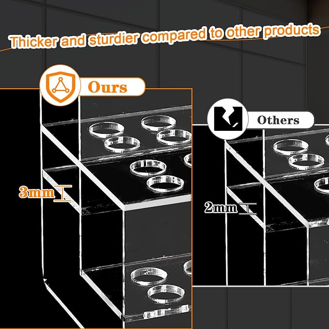 Acrylic Pen Holder, 44-Slots Pen Display Stand Focal Pen Holder Beadable Pen Display Stand Rack Organizer for Home Office Desk School Supplies