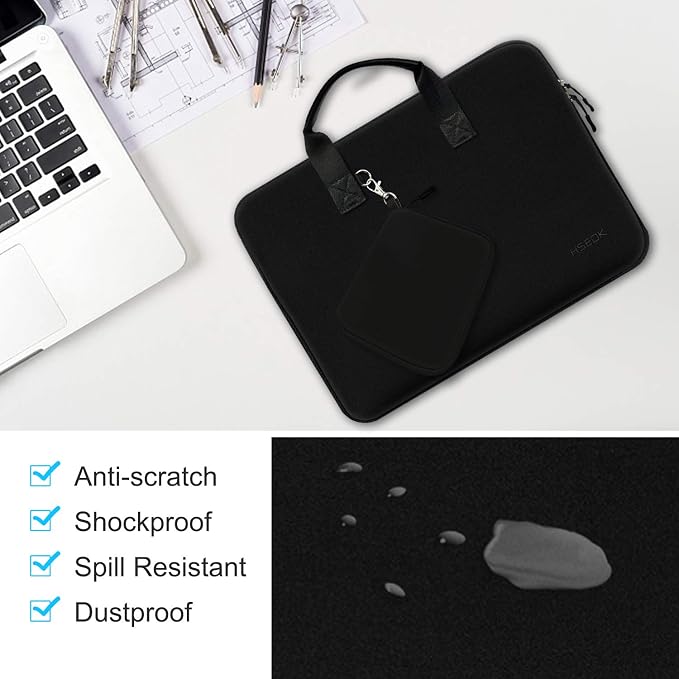 Hseok Laptop Sleeve 13.3-14 inch Case with Small Pouch, Neoprene Computer Bag Compatible with MacBook Neo/Pro 14 M5/M4/M3/M2/M1, Mac Air/Pro 13.3, XPS 14 and Most 13-14 inch Notebooks,B02K01