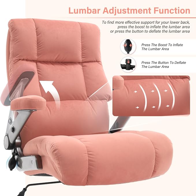 Big and Tall Office Chair 700lbs, Fabric Heavy Duty Executive Desk Chair | 3D Flip Arms, Extra Wide, Upgraded Wheels, Adjustable Lumbar Support, Metal Base, Large Ultra-Soft Ergonomic Computer Chairs