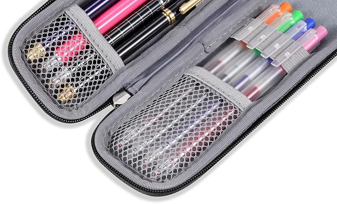 Small Pencil Case Holder for Pencils,Hard Pen Case for Executive Fountain Pens,Ballpoint Pens-Grey