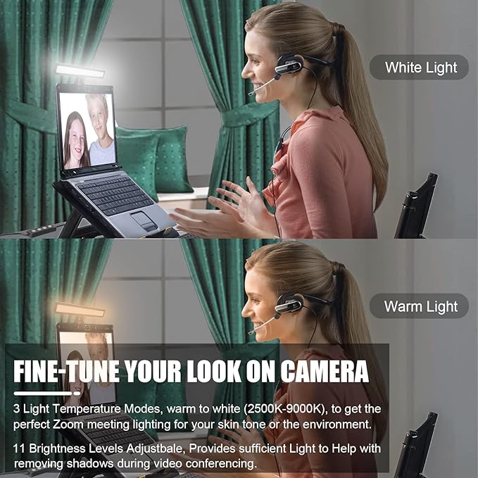 luxceo Video Conference Lighting, Zoom Light for Remote Working, Webcam Lighting for Laptop, Zoom Calls, Live Streaming, Online Class, Self Broadcasting, Video Conference Light Kit for Zoom Meeting