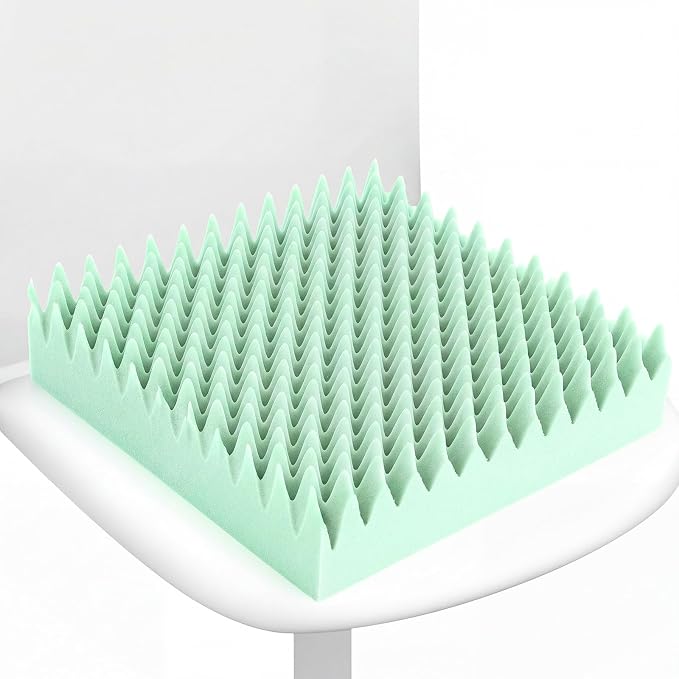 Geiserailie 1 Pcs Egg Foam Pad Eggs Chair Cushion to Relieve Back Foam Christmas Seat Cushion Chair Accessories Pad for Office Recliner Wheelchair Home Car (Egg,Light Green)
