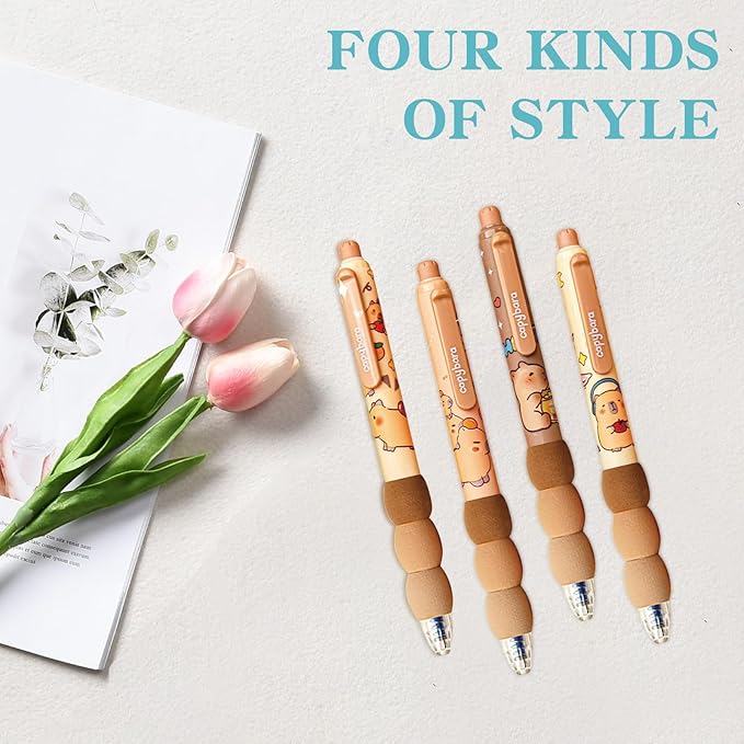 Capybara Gifts, Cute Capybara Stationery Set, Kawaii Sticky Notes Kit, 4 Erasable Gel Pens, Girls Christmas Gifts Back to School Supplies Office Small Gift for Women Birthday
