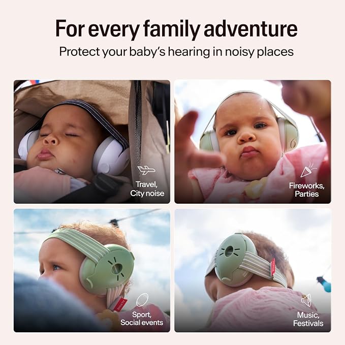 Alpine Muffy Baby Ear Protection for Babies and Toddlers up to 36 Months - CE & ANSI Certified - Noise Reduction Earmuffs - Comfortable Baby Headphones Against Hearing Damage & Improves Sleep - Denim