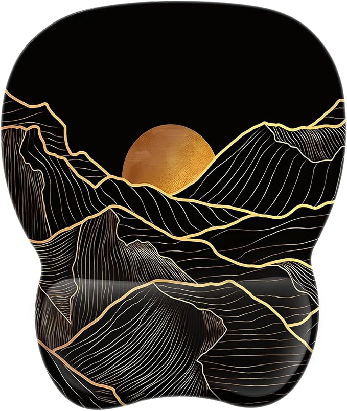 EooCoo Ergonomic Mouse Pad with Wrist Support, Mousepad with Memory Foam Wrist Rest and Non-Slip Base for Laptop, Cafe, Home & Office, 9.64 x 8.26 in Office Desk Accessories