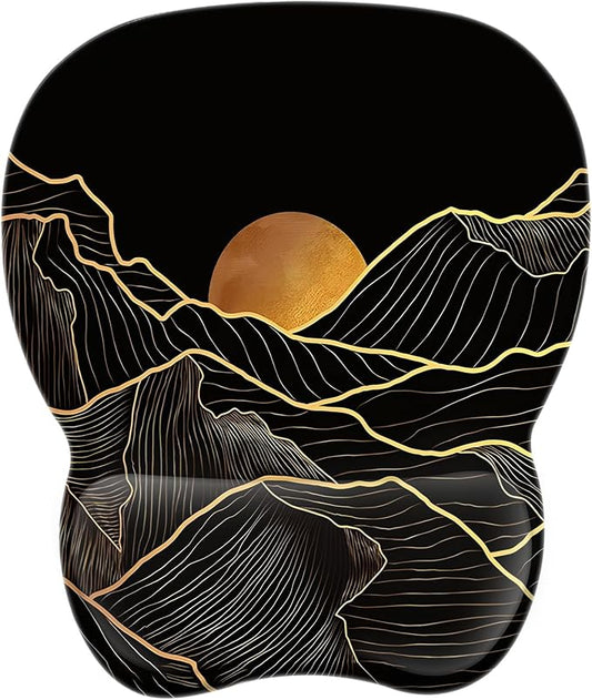 EooCoo Ergonomic Mouse Pad with Wrist Support, Mousepad with Memory Foam Wrist Rest and Non-Slip Base for Laptop, Cafe, Home & Office, 9.64 x 8.26 in Office Desk Accessories