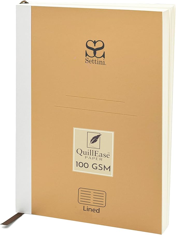 SETTINI® Lined Refill Journal Notebook for Refillable Journals – Premium A5 100 gsm Sheets Ruled Notepad 8.25 x 5.5 Inches with 256 Pages and Helpful Bookmark