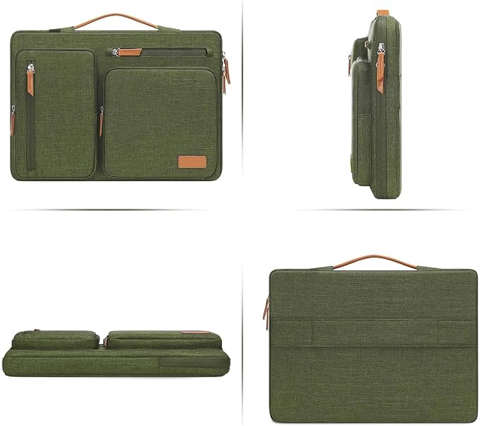 MOSISO 360 Protective Laptop Case 13 inch, 13 inch Laptop Sleeve Compatible with MacBook Air M5 M4 M3 M2 M1 2026-2018/Neo/Pro M2 M1, Side Open Carrying Case with 4 Zipper Pockets&Handle, Olive Green