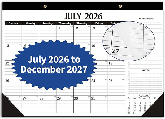 Desk Calendar 2026-2027,July 2026 to December 2027, Desk calendar 2026-2027 with to-do list,2027 Calendar 18 Months,Calendar 2026-2027-17" x 12" for Home or Office.