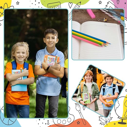 24 Sets Back to School Supplies Kit Colorful Notebooks Ballpoint Pens 6 in 1 Multicolor Retractable Ballpoint Pens Journals with Inspirational Cards for First Day Student Classroom Prize School Office Supplies