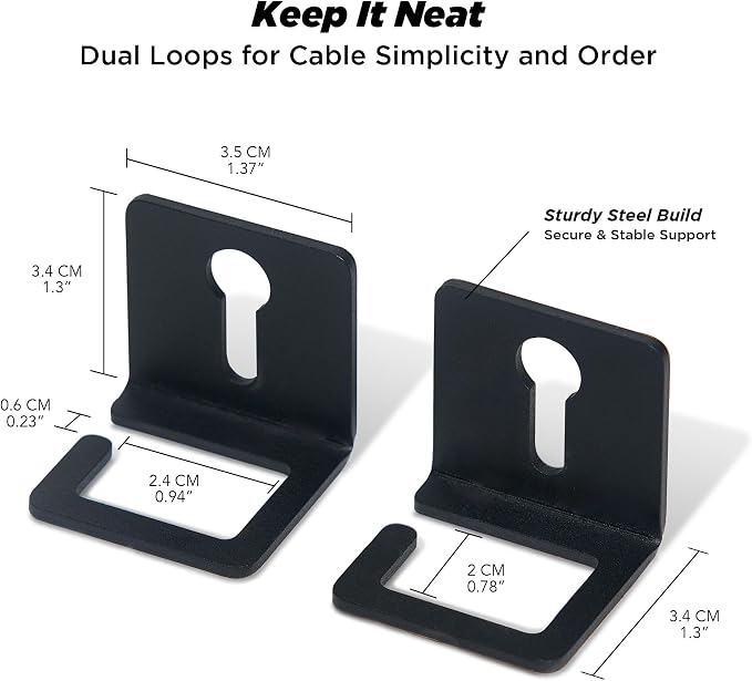 Moodular Cable Organizer 2-Pack Add-On for Rails, Do Not Use Alone | Accessory Only, Cables Organized, Hidden Yet Accessible, Durable & Secure, Tangle-Free & Efficient, Metal, Black, MSA-CO