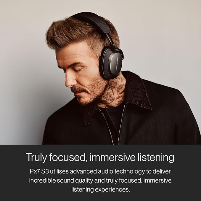 Bowers & Wilkins Px7 S3 Wireless Headphones Over Ear Noise Cancelling, Active Noise Cancelling & Transparency Mode, Hi-Res Sound, Bluetooth, 30-Hr Playtime, Quick Charge, Canvas White