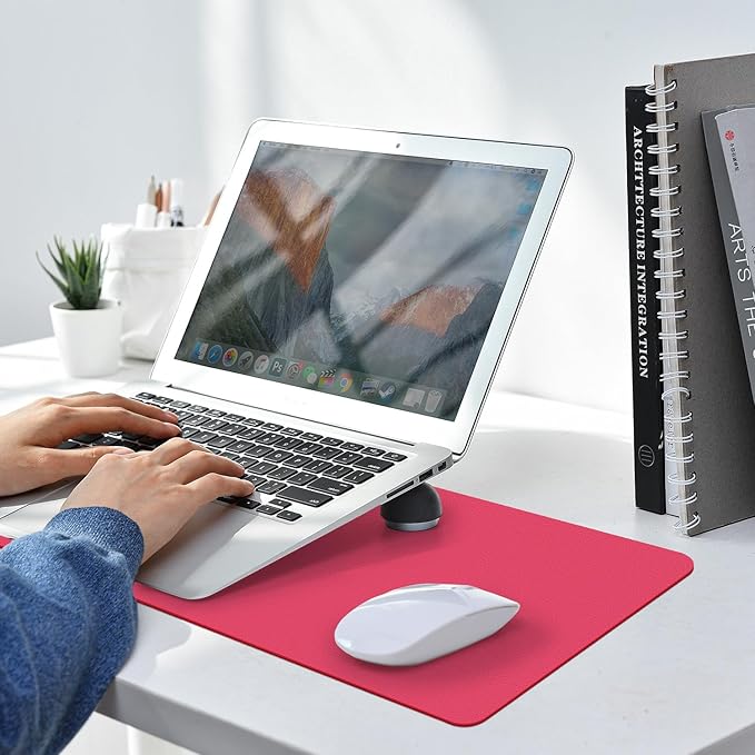 Leather Desk pad Protector, Office Mat, Large Mouse Mat, Non-Slip PU Leather Blotter, Laptop Desk Pad,Waterproof Laptop Computer Desk Keyboard Mat for Office/Work/Home/Decor (Rose, 33In*13in)