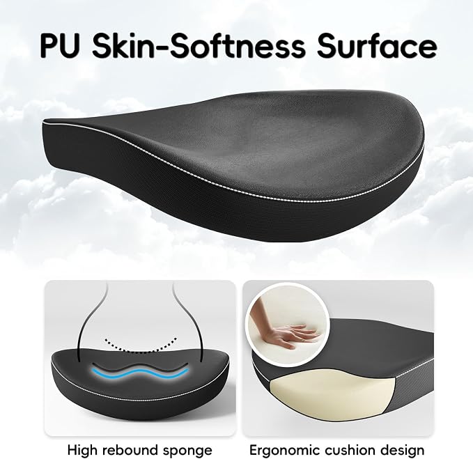 Ergalithic Office Home Ergonomic Desk Chair-Computer X-Shaped Chair Mesh PU Leather with Adjustable Lumbar Support-Executive Chair High Back Flip-Up Arms for Long Hours (Black-No Headrest)