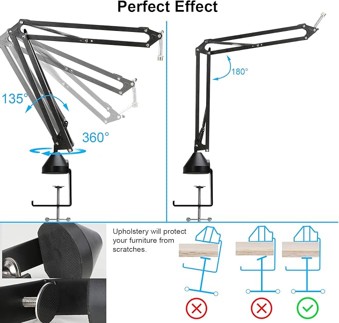 Rode Podmic Stand with Microphone Windscreen and Dual Layered Mic Pop Filter for Rode PodMic Podcasting Microphone by YOUSHARES