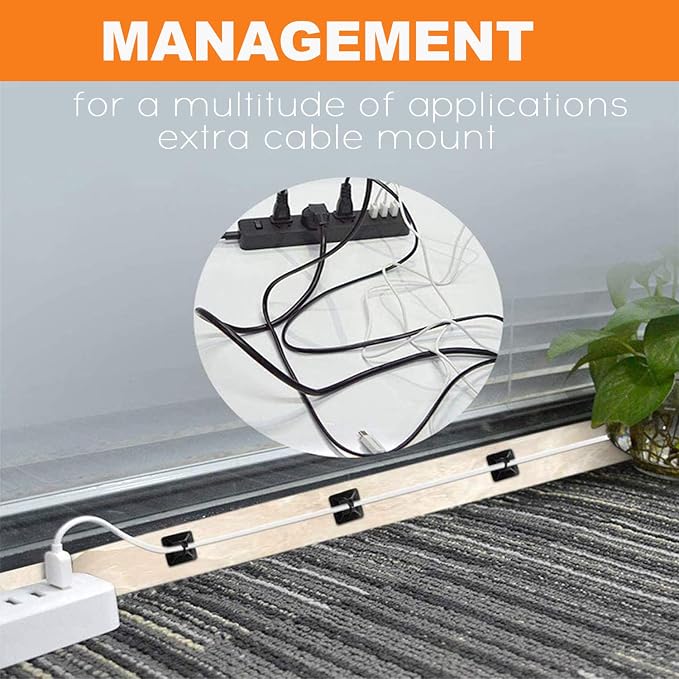 200 Pack 3/4" Zip Tie Adhesive Mounts Self Adhesive Cable Tie Base Holders with Multi-Purpose Tie wire clips with screw hole,Anchor stick on wire holder,Black