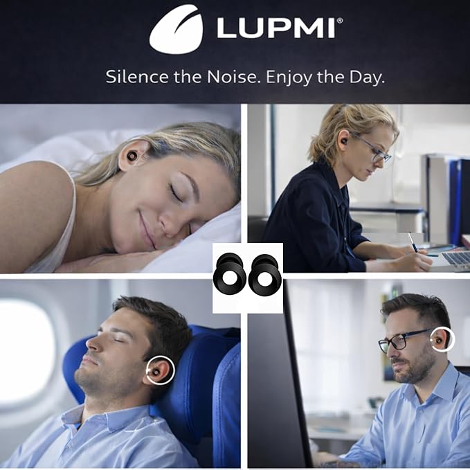 Earplugs for Sleeping, Noise Cancelling Ear Plugs for Snoring & Side Sleepers, Reusable Silicone Sleep Earplugs (23dB Noise Reduction) with 4 Sizes for Custom Fit