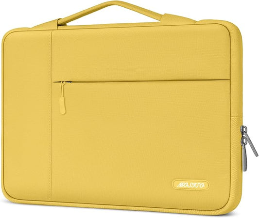 MOSISO Laptop Case 13.3 inch, 13-13.3 inch Laptop Sleeve with Handle Compatible with MacBook Air/Pro 13/Pro 14 M5 M4 M3 M2 M1,HP Dell ASUS Lenovo, Polyester Multifunctional Computer Bag, Yellow