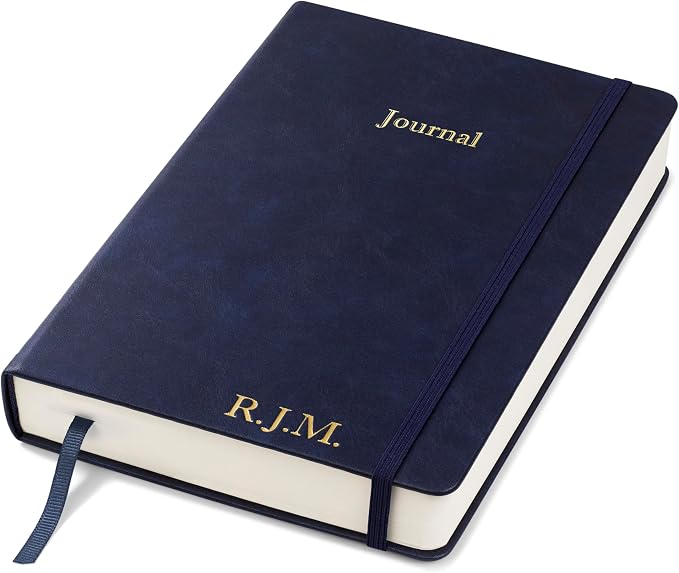 Wykeham's Executive 2026 Undated Daily Journal Planner – Customization Available (Personalized Royal Blue, 8.5"×5.5")