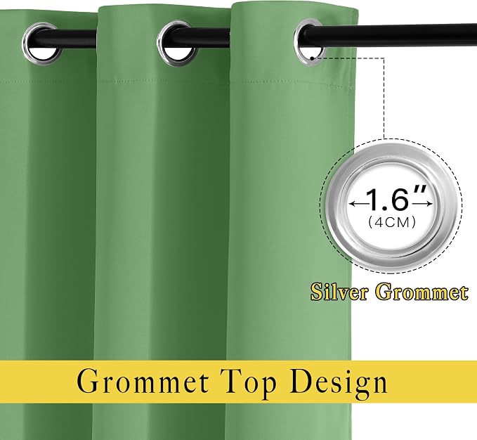 NICETOWN Sliding Door Curtain 108 Inches Long - Blackout Thermal Insulated Grommet Room Divider Privacy Drape for Patio Glass Door, 1 Panel, Froest Green, 100 Inch Extra Wide