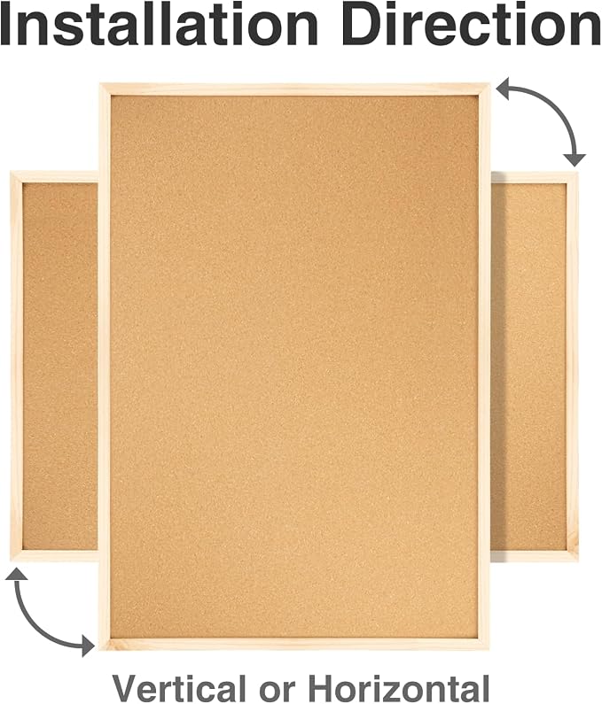 OWLKELA 24'' x 36'' Cork Board Bulletin Board, Wooden Framed Corkboard, Wood Oak Frame Corkboard, Vision Board and Decorative Hanging Pin Board