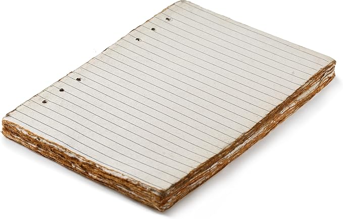 Wanderings Vintage A5 6-Ring Binder Lined Planner Inserts - 5.5" x 8.25" (14 x 21cm) - Thick Cream Color Lined 120 GSM Loose Leaf A5 Paper Refills Compatible with Filofax 6 Hole 100 Sheets, 200 Pages