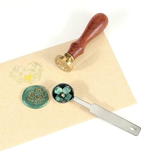 Yoption 360Pcs Metallic Green Sealing Wax Beads, Hexagon Wax Seal Beads with 4Pcs Tea Candles and 2 Melting Spoons for Wedding Invitations, Wine Packaging, Gift Wrap, Envelopes