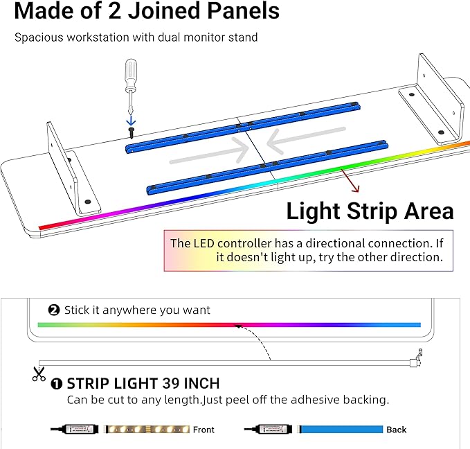 AFOOYO Monitor Stand Riser,31.5-Inch LED Light Wood Computer Monitor Stand with Adjustable Acrylic Legs,Desk Accessories Desktop Organizer Stand for, Computer,Laptop,Printer,PC TV Screen Riser,White