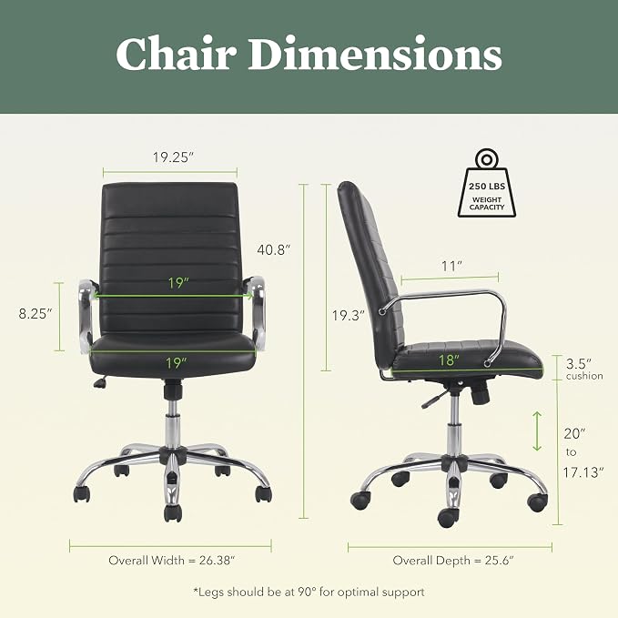 HON Sadie Executive Ergonomic Office Chair, Desk Chair Comfy, Black
