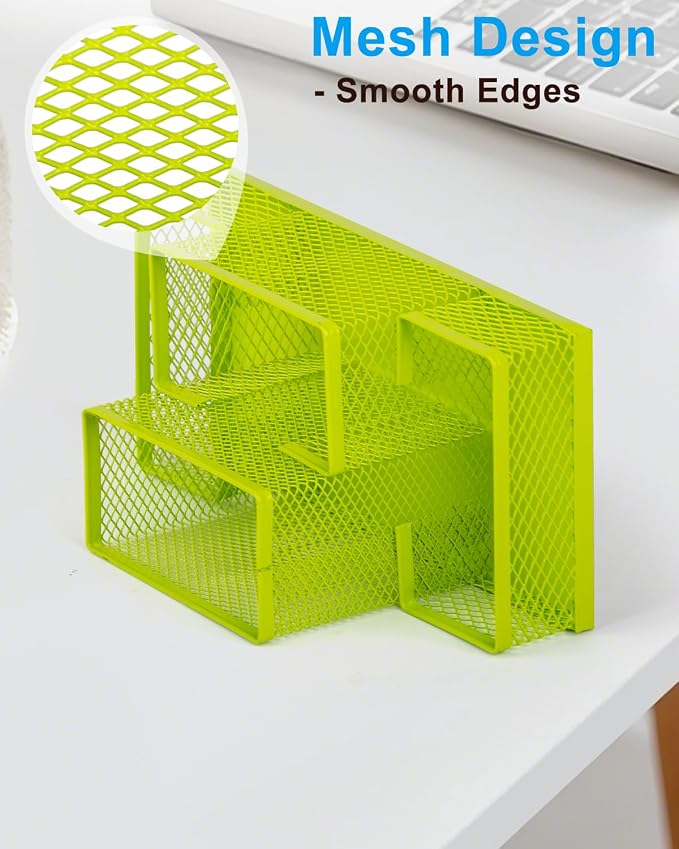 Pen Holder and Desk Organizer, Office Caddy Storage for School Home Office (Green, Medium)