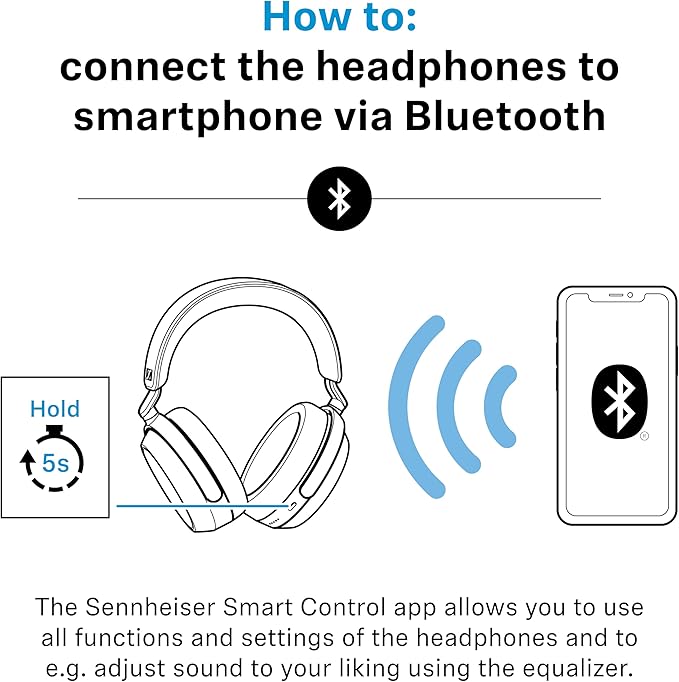 Sennheiser Momentum 4 Wireless Noise Cancelling Headphones - Bluetooth Headset for Crystal-Clear Calls with Adaptive Noise Cancellation, Over-Ear Headphones, 60h Battery Life, Folding Design, Black