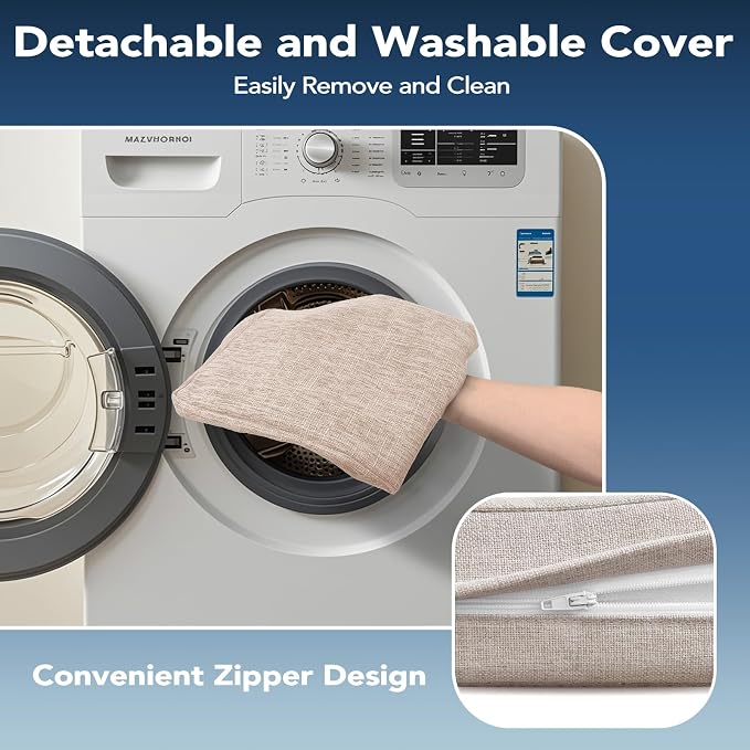 Chair Cushions for Dining Chairs, Non Slip Chair Pads with Ties and Washable Covers, Memory Foam Kitchen Chair Cushions Set of 4, 16"X16"X2.5", Oatmeal Beige