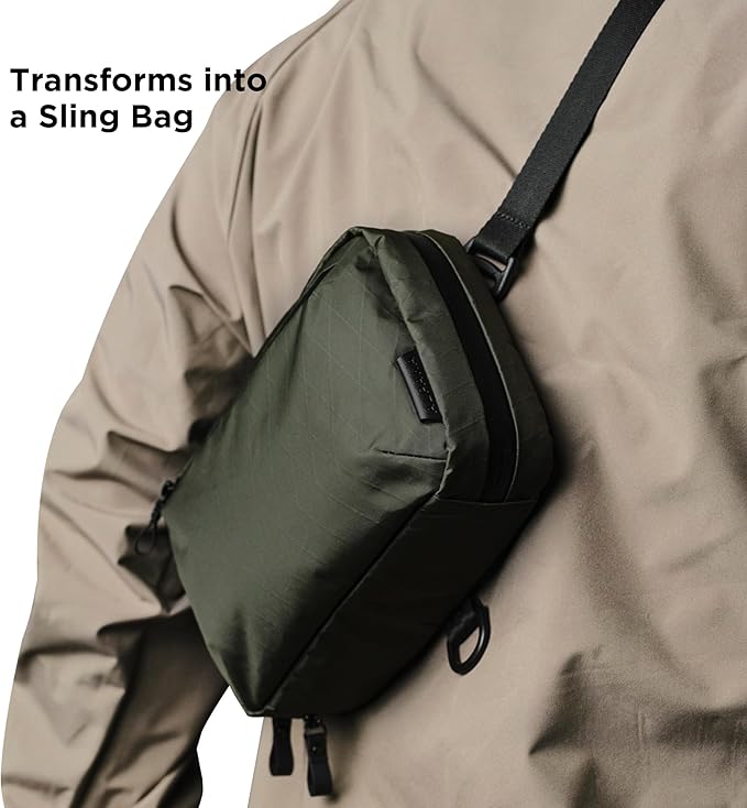 ALPAKA Elements Tech Case - Travel Organizer Pouch for Electronics, Cables, EDC with Weatherproof Fabrics, YKK Zippers (Dark Green VX21)