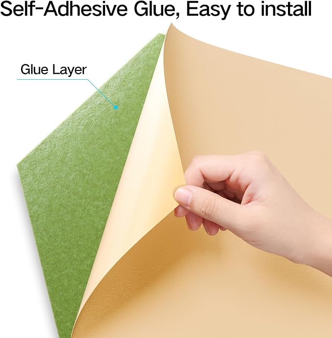8 Pack Self-Adhesive Acoustic Panels 12" X 10" X 0.4" - Sound Proof Foam Panels for Wall with High Density, Y-Lined Design, Flame Resistant, Absorb Noise and Eliminate Echoes(Olive Drab)