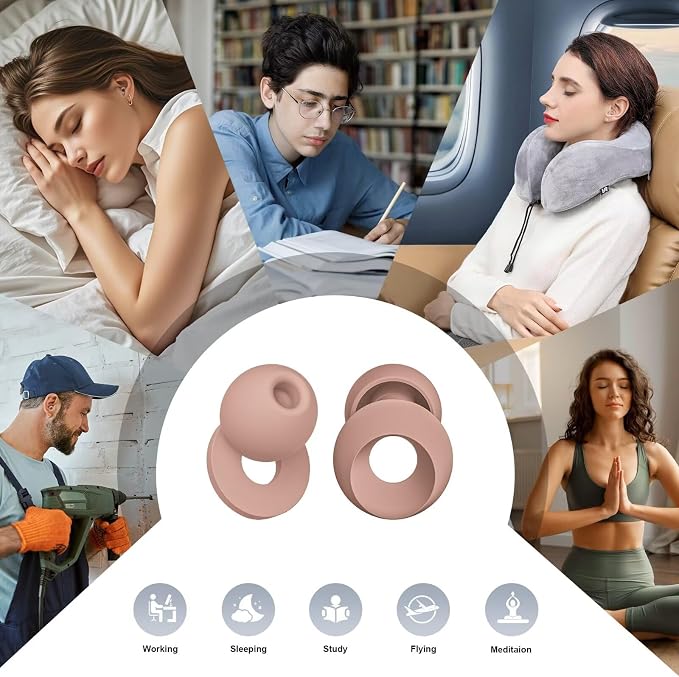 Ear Plugs for Sleeping Noise Reduction, Earplugs for Noise Cancelling with 5 Pair Ear Tips in S/M/L,30-35dB High Fidelity Hearing Protection Ear Plugs for Sleep,Snoring,Focus,Noise Sensitivity