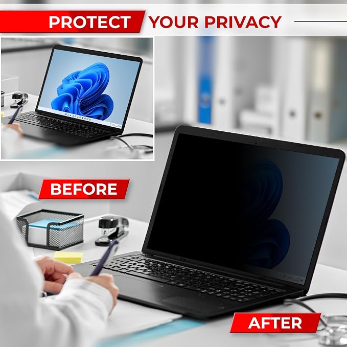 SightPro 14 Inch 16:10 Laptop Privacy Screen Filter - Computer Monitor Privacy Shield and Anti-Glare Protector