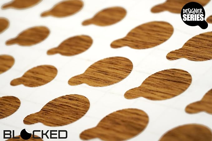 Rigid Series - 2X Thicker | Blocked Original Vinyl Webcam Cover Stickers | Restickable & Stackable Privacy Covers | for All Camera-endable Devices | 3-Sizes | 57 Tabbed Wood Grain Textured