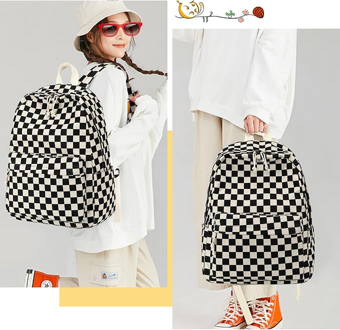 Bluboon School Backpack Set Girls Womens Laptop Bookbag Casual Daypack Fits 15 inch Laptop with Lunch Tote Bag and Pencil Bag