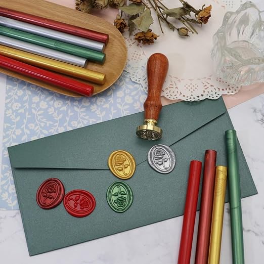 Wax Seal Gun Kit Sealing Wax Sticks 20P with Glue Gun,Wax Seal Kit, Atopbb Wine Red 20Pcs Sealing Wax Sticks with Glue Gun Great for Wax Seal Stampfor Wedding Invitations (20, New Burgundy)