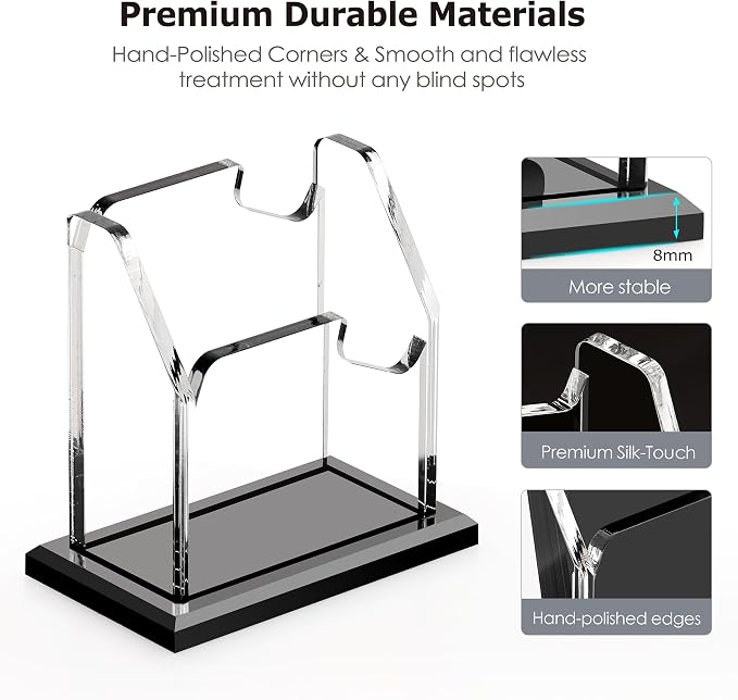 SANRUI Vertical Business Card Holder for Desk, 1-Slot Black Base | Holds 60 cards, professional desktop display stand for office reception & trade shows, ideal for gift card name card