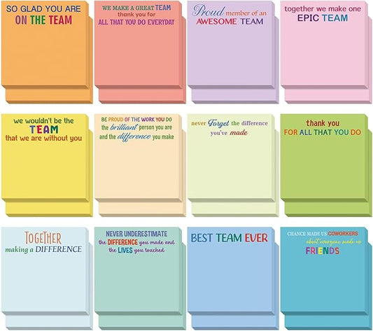Yinder 24 Pcs Inspirational Sticky Notes Thank You Gift Motivational Sticky Note Pad Employee Appreciation Gift Bulk for Staff Coworker Teacher Nurse Office Groups 3 x 3'' (Thank You,Elegant)