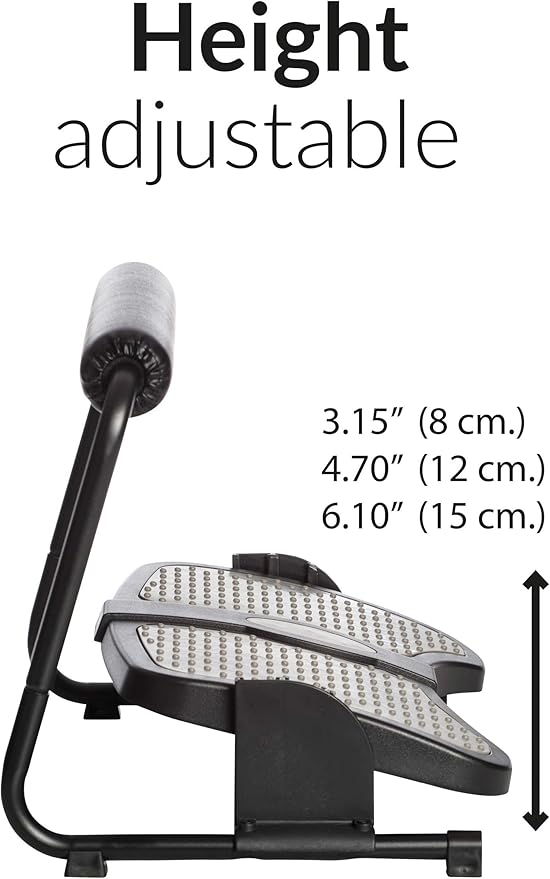 SUN-FLEX Ergonomic Height Adjustable Office Footrest Under Desk at Work for Sitting and Standing,Intuitive Foot Stool and Leg Rest for Standing Desk (Black)