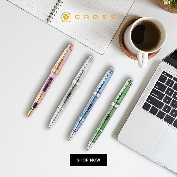 Cross Bailey Light Translucent Green Resin Rollerball Pen - Professional Pen for Effortless Writing - Journaling, Note-Taking & More - Black Ink - Easy Handling - Includes Gift Box