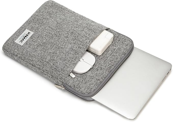 Kinmac 360° Protective Vertical Laptop Sleeve Case Cover Bag (Snow Grey, 15 inch-15.6 inch)