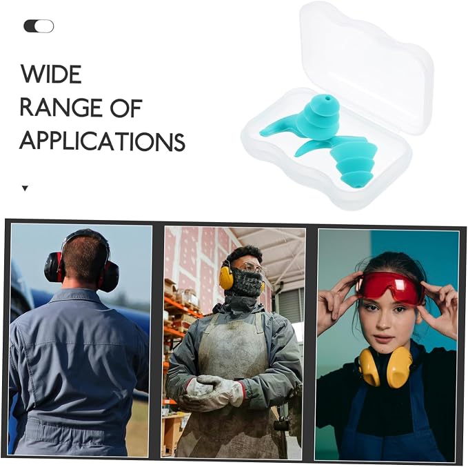 Reusable Silicone Noise Reduction for Rest Study Work Travel Concerts Comfortable Soft Fit Noise Blocking Earbuds with Carrying Case
